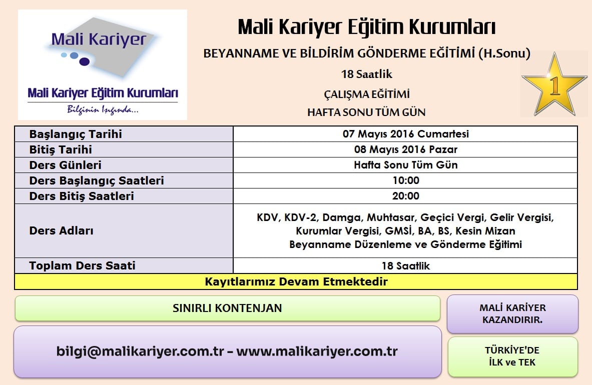 Beyanname ve Bildirim Gönderme Eğitimi