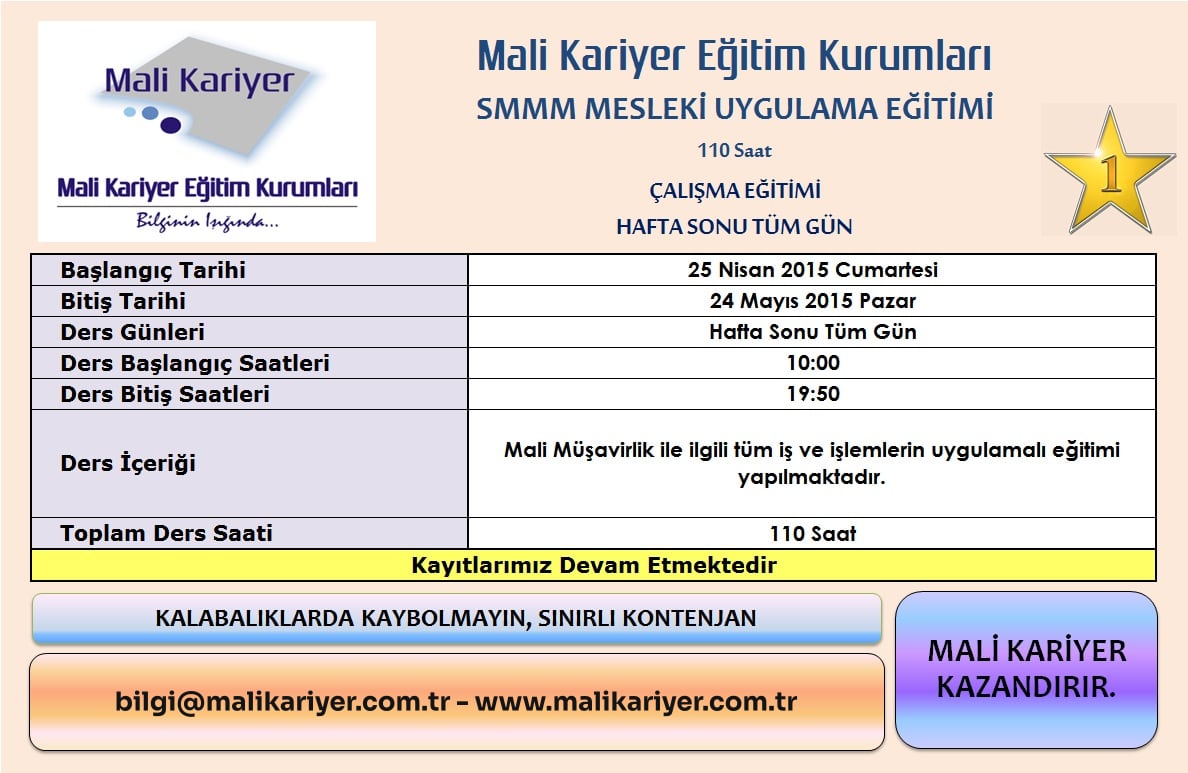 SMMM'lere Özel Mesleki Uygulama Eğitimi
